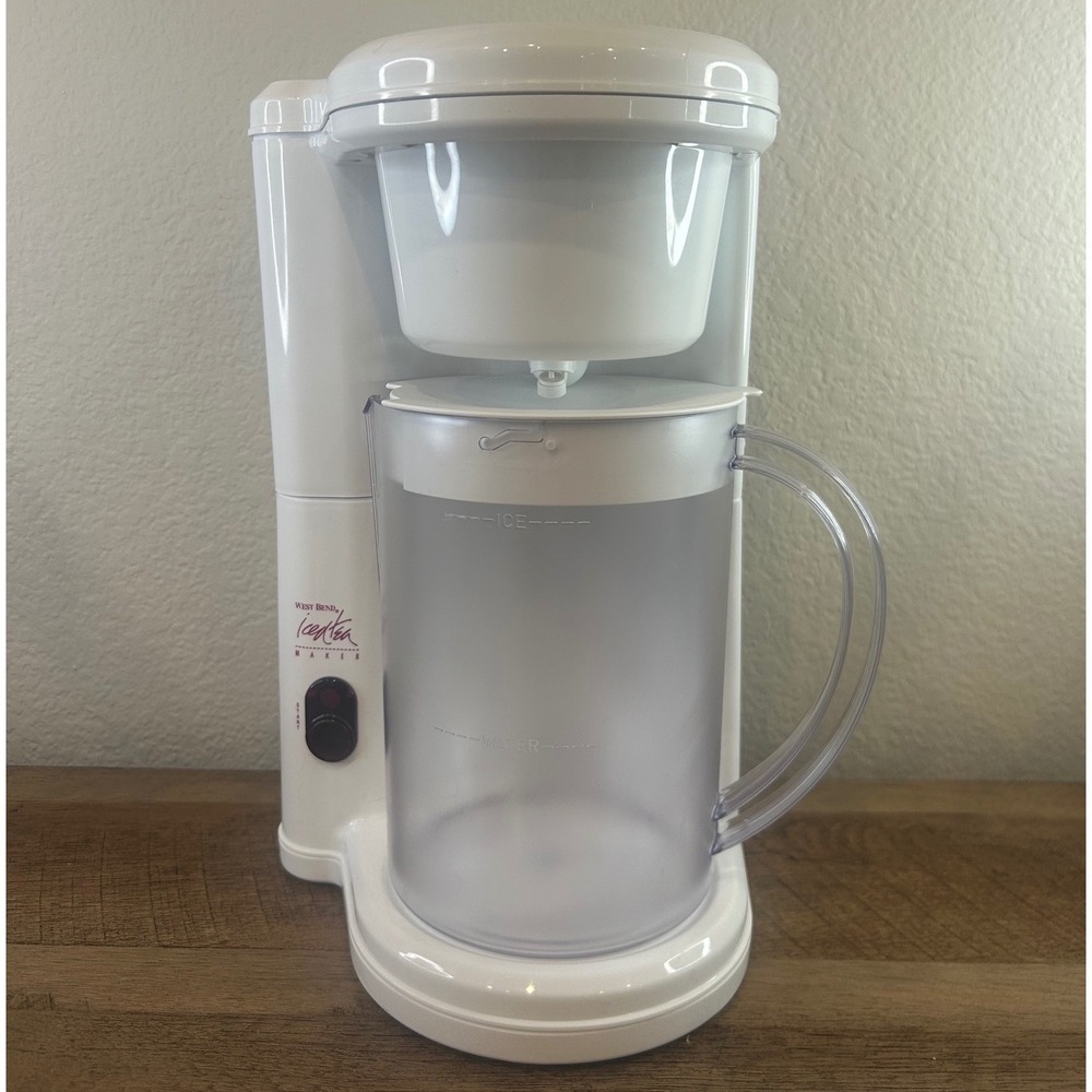 West Bend Iced Tea Maker White Electric Beverage Brewer with Pitcher 68305